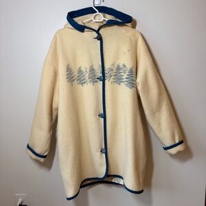 Wool duffel coat 3 in 1 style water repellent over coat thick vintage artsy